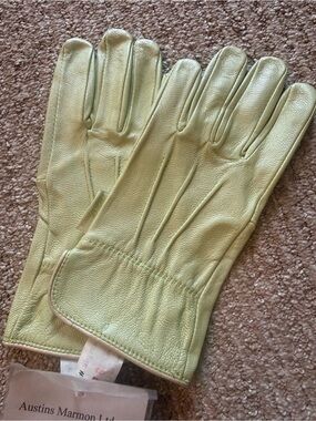 Wells Lamont Goatskin Leather Gloves Women M Metallic Green Soft Luxury Vintage